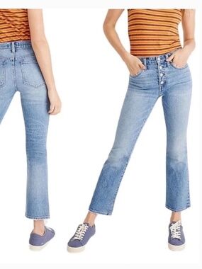Madewell Cali Demi Boot, light wash jeans in size 31